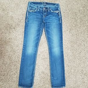 SILVER Suki Low Straight Jeans 26 x 32